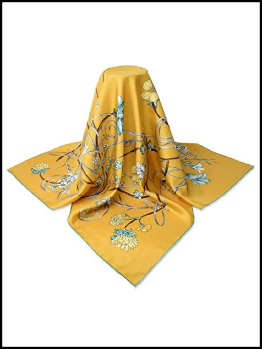 Real Silk Square Scarf Lightweight Women Bandana Headscarf